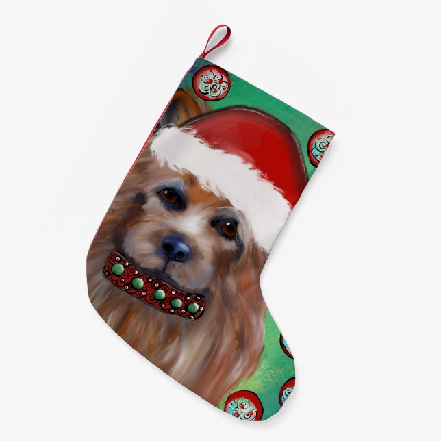  AUSTRALIAN TERRIER SMALL CHRISTMAS STOCKING (Front (Hanging))