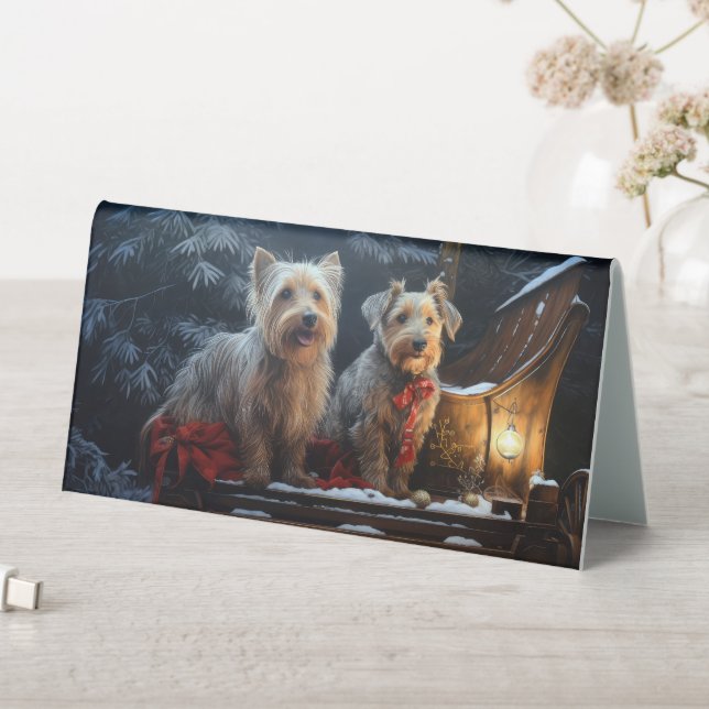 Australian Terrier Snowy Sleigh Christmas Decor  (In SItu (Table))
