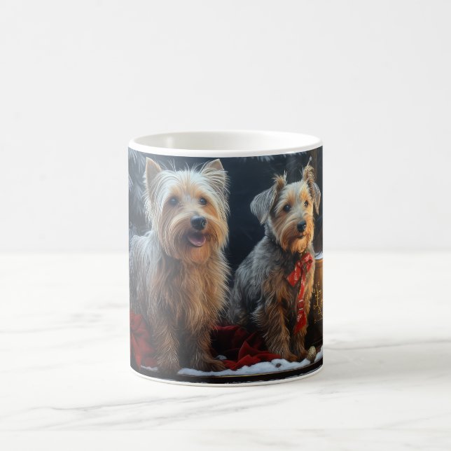Australian Terrier Snowy Sleigh Christmas Decor  Coffee Mug (Center)