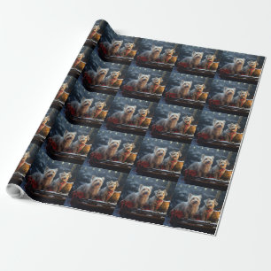 Australian Terrier Snowy Sleigh Christmas Decor Wrapping Paper