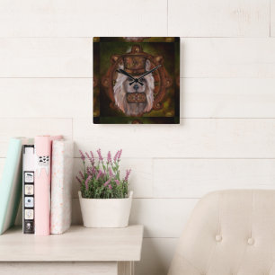 AUSTRALIAN TERRIER SQUARE WALL CLOCK