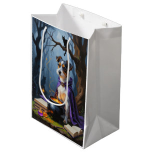Australian Terrier Whimsical Halloween Painting Medium Gift Bag