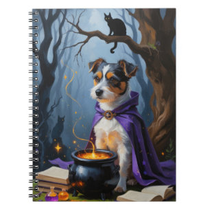 Australian Terrier Whimsical Halloween Painting Notebook