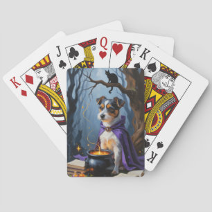 Australian Terrier Whimsical Halloween Painting Playing Cards