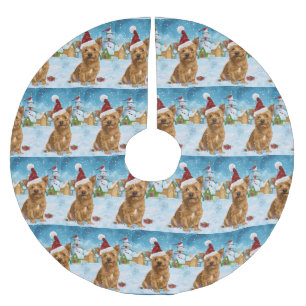 Australian Terrier Winter Wonderland Christmas Brushed Polyester Tree Skirt