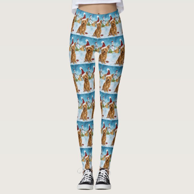 Australian Terrier Winter Wonderland Christmas  Leggings (Front)