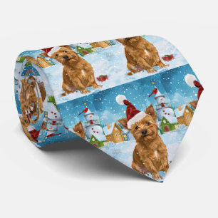 Australian Terrier Winter Wonderland Christmas  Tie