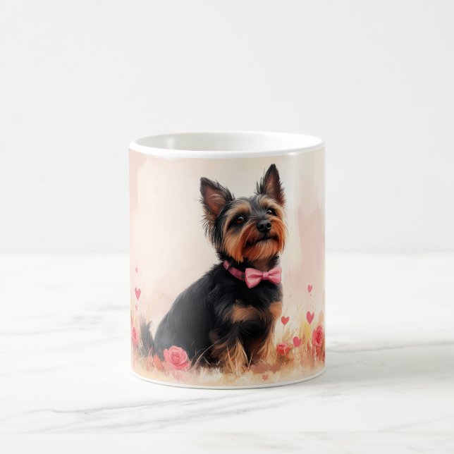Australian Terrier with Roses - Valentine's Day Coffee Mug (Center)