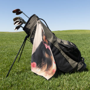 Australian Terrier with Roses - Valentine's Day Golf Towel
