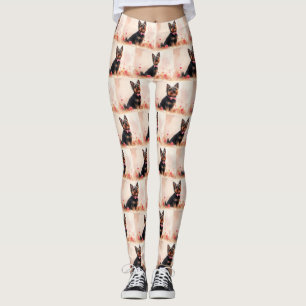 Australian Terrier with Roses - Valentine's Day Leggings