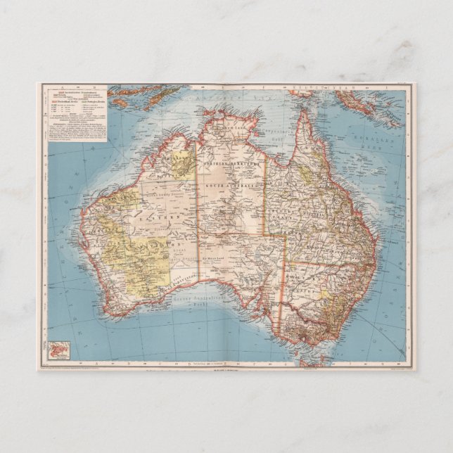 Australian Topography Map (1905) Postcard (Front)