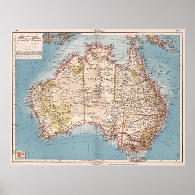 Australian Topography Map (1905) Poster (Front)