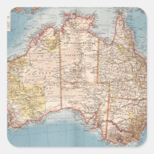 Australian Topography Map (1905) Square Sticker