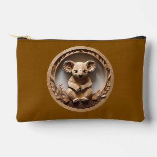 Australian Tree Hugger: Koala Bear Wood Print Accessory Pouch