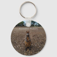 Australian Wallaby Eating Sticks, Keyring