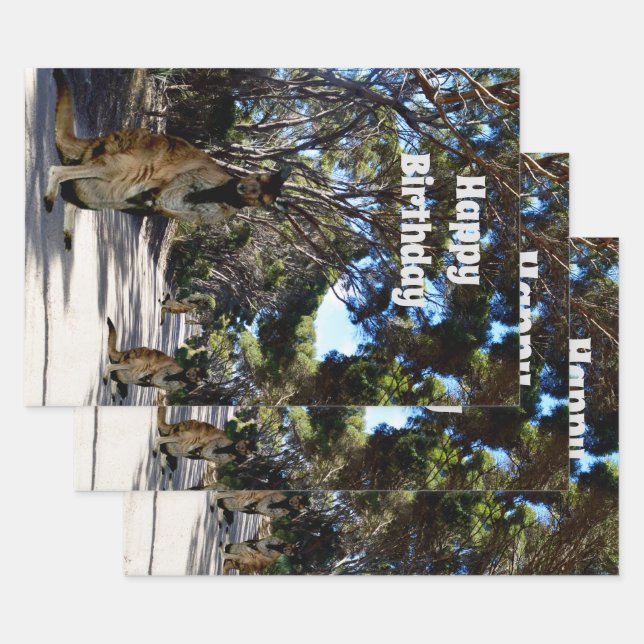 Australian Wallaby Road, Gift Wrapping Sheets (Set)