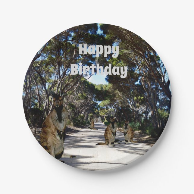 Australian Wallaby Road, Paper Plates (Front)