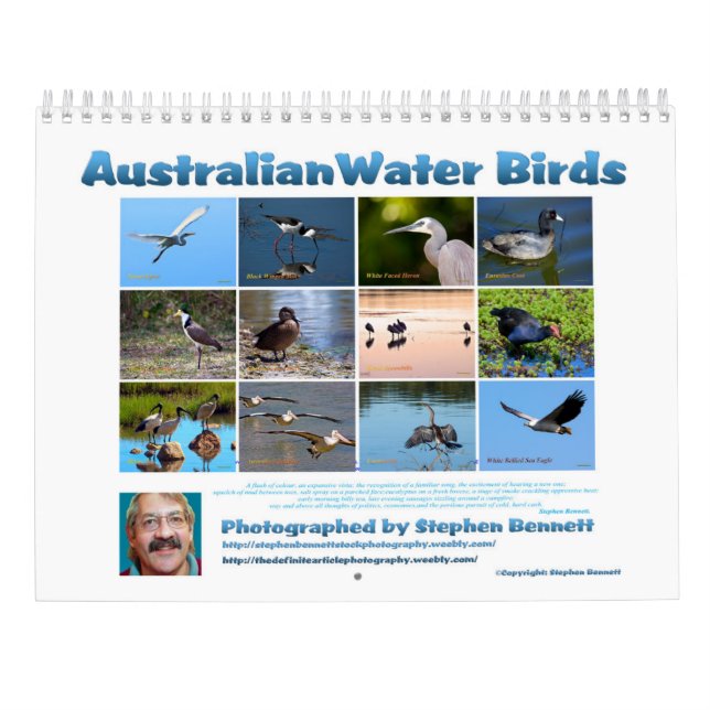 Australian Water Birds Calendar (Back)