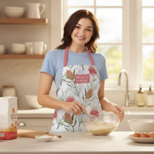 Australian Watercolour Wild Flowers Personalised Apron