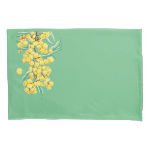 Australian wattle blossom pillowcase