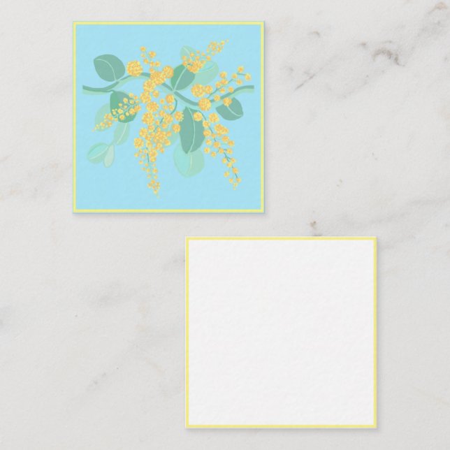 Australian wattle blossoms Flat Note Card (Front/Back)