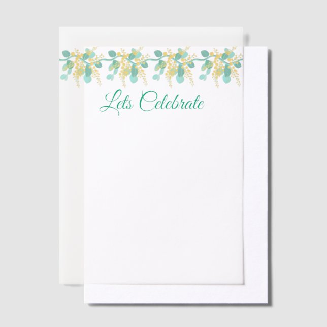Australian wattle blossoms top banner invitation (Offset)