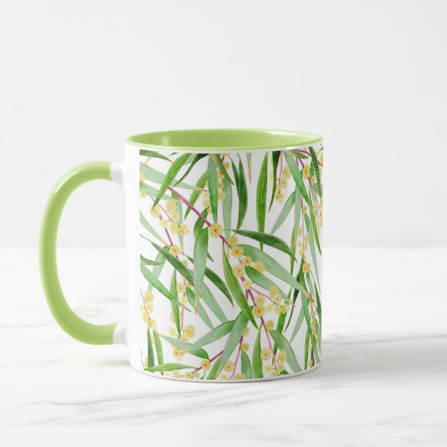 Australian Wattle Pattern Coffee Mug (Left)