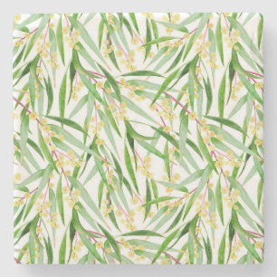 Australian Wattle Pattern Stone Coaster