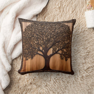 Australian Wattle Tree 3D Wood Print,  Cushion