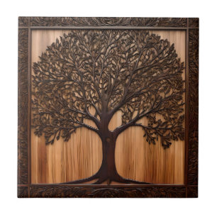 Australian Wattle Tree 3D Wood Print, Tile