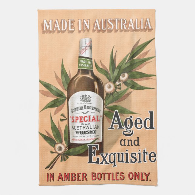 Australian Whisky Vintage Advertising Poster Tea Towel (Vertical)