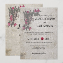 Australian Wildflowers Gum Tree Wedding Invites
