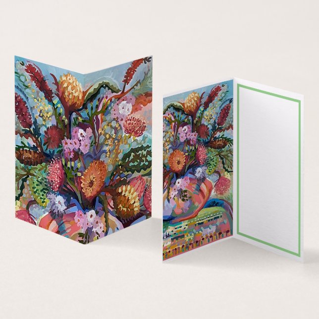 Australian wildflowers in vase Card (Inside and Outside)