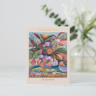 Australian wildflowers print postcard