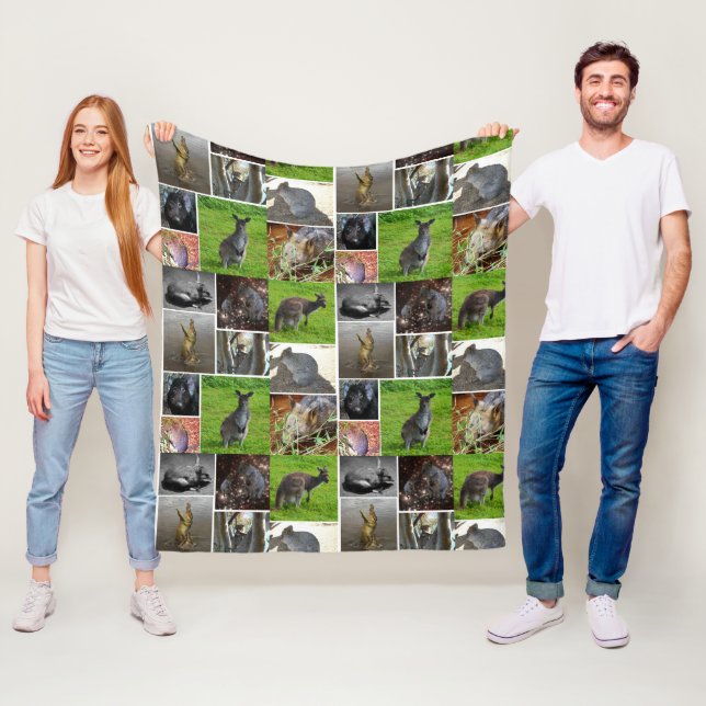 Australian Wildlife Collage, Fleece Blanket (In Situ)