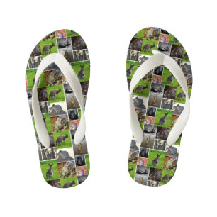 Australian Wildlife Collage, Kid's Flip Flops