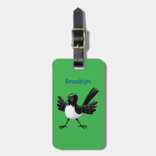 Australian Willie Wagtail cartoon Luggage Tag