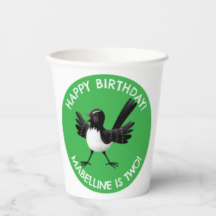 Australian Willie Wagtail cartoon  Paper Cups