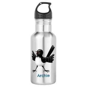 Australian Willie Wagtail cartoon personalised 532 Ml Water Bottle