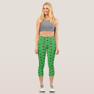 Australian Willie Wagtail cartoon personalised Capri Leggings