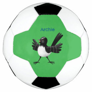 Australian Willie Wagtail cartoon personalised Football