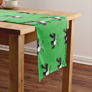 Australian Willie Wagtail cartoon personalised Short Table Runner