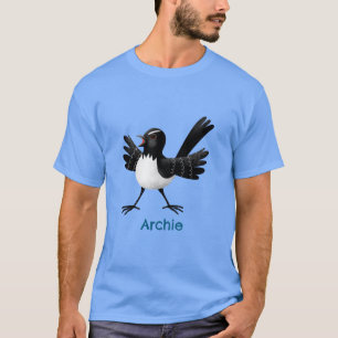 Australian Willie Wagtail cartoon personalized T-Shirt