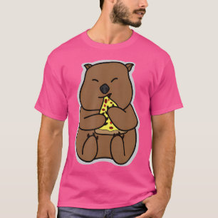 Australian Wombat Eating Pizza Ironic Wombat T-Shirt