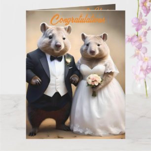 Australian Wombat Wedding,  Card