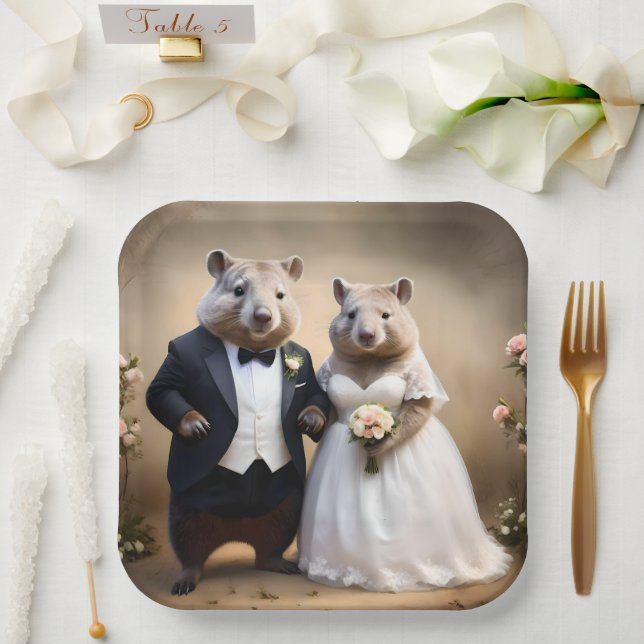 Australian Wombat Wedding,  Paper Plate (Wedding)