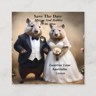 Australian Wombat Wedding Save The Date, Enclosure Card