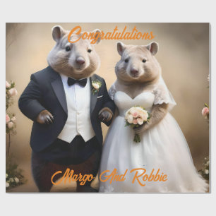 Australian Wombat Wedding,  Wrapping Paper