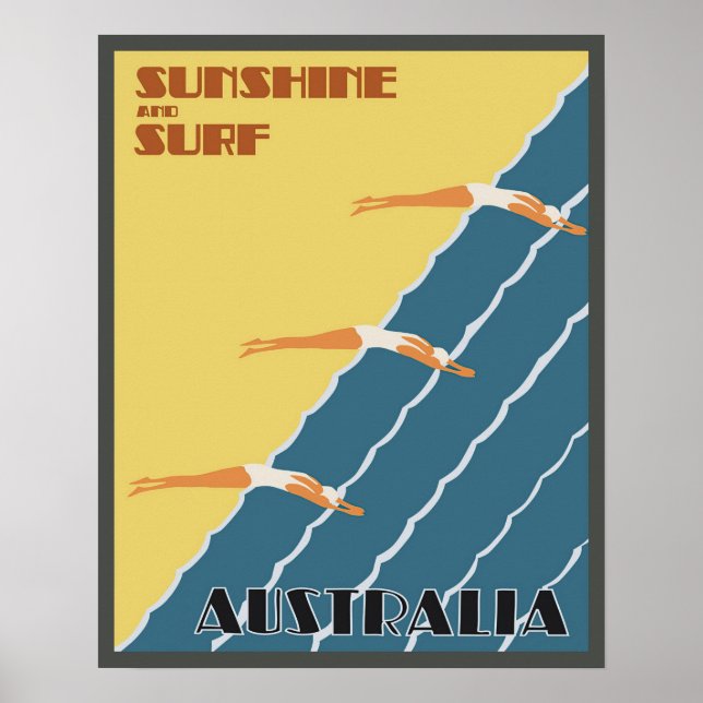 Australian Women Swimmers Vintage Travel poster (Front)