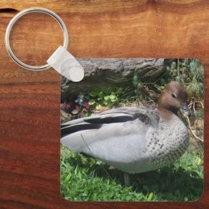 Australian Wood Duck in Tranquil Garden Key Ring